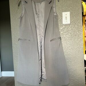 Calvin Klein Gray Sleeveless Blazer